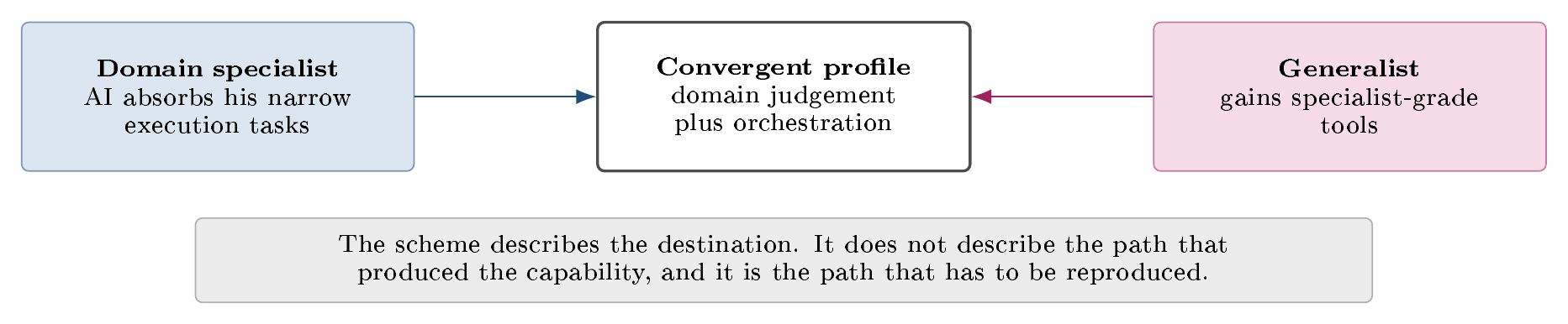 The convergence of profiles, as the professional literature describes it, and what it leaves out.